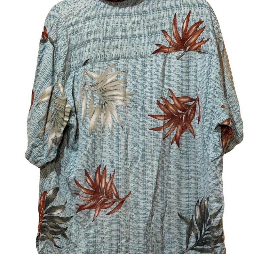 Resort Style Tropical Button Up Shirt Mens XL‎ Silk Blend Palm Print Island Wear - Picture 4 of 9